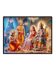 Lord RamSiya Laminated Photo - 9x11 Inches, Divine Blessings For Home & Office And Temple Decoration (F16094)