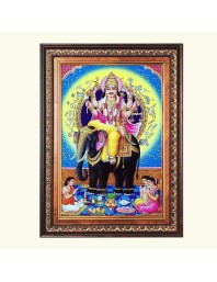 Sri Vishwakarma Color Photo 12x16 Inch - Vibrant Religious Wall Art for Home or Office Decor.