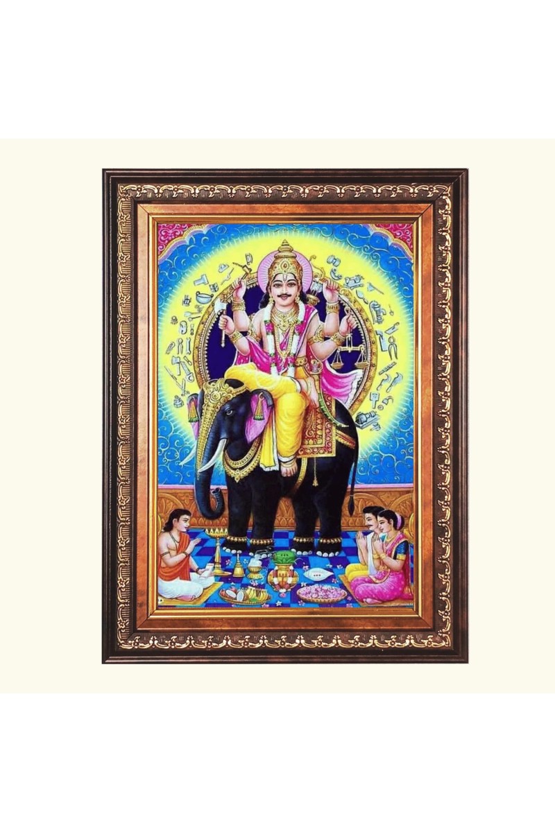 Sri Vishwakarma Color Photo 16x20 Inch - Vibrant Religious Wall Art for Home or Office Decor.