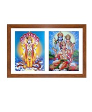 Lord Vishnu, Ram-Sita, and Bajrangbali Colored Photo | Hindu Wall Art | Perfect for Home, Temple, Puja room | Spiritual Gift for Devotees