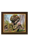 Hitech Sales Mother Nature kissing Nature Child ai Photo with Beautiful 12X10 in synthetic Wood Frame With Glass Tabletop Wallmount display for home office Room decor Gift for all occations