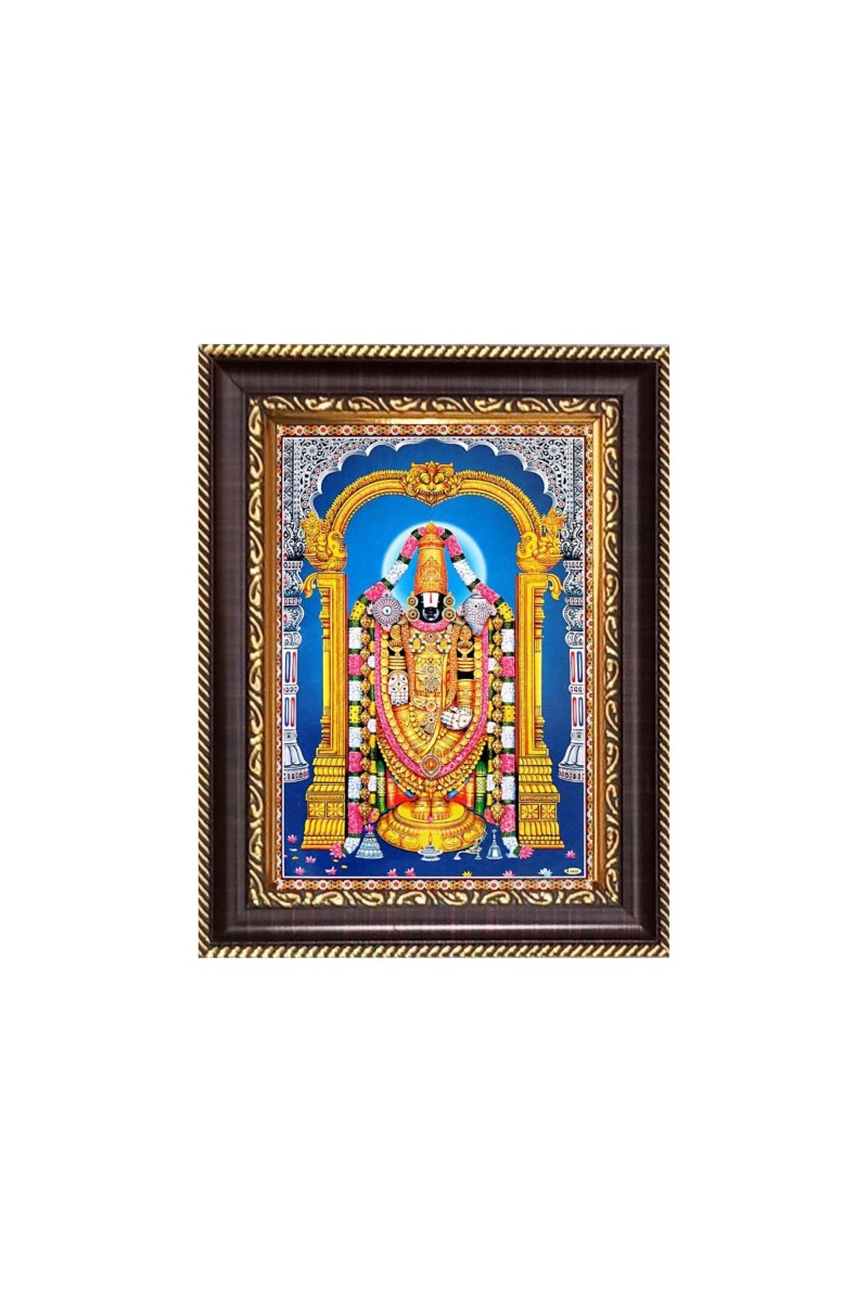 Sri Tirupati Balaji Digital Print Photo 8.7x10.7 inches - Vibrant Religious Wall Art for Home or Office Decor.