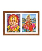 Sri Sri Lord Ganesh and Goddess Maa Laxmi Colored Photos |Divine Hindu Wall Art for Home & Temple Decoration | Inspirational Hindu Decor for Meditation &