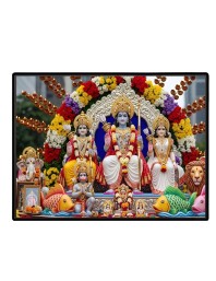Lord RamSiya Laminated Photo - 13x15 Inches, Divine Blessings For Home & Office And Temple Decoration (F16083)