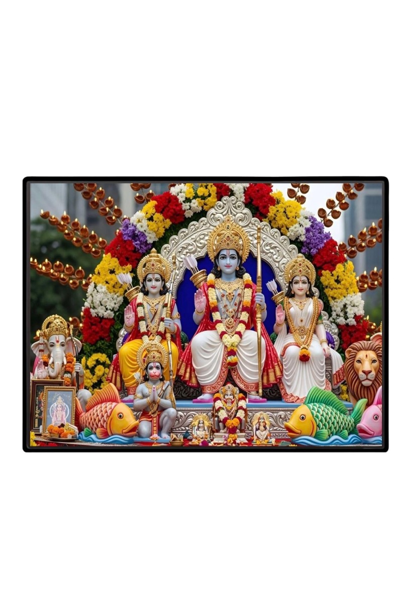 Lord RamSiya Laminated Photo - 9x11 Inches, Divine Blessings For Home & Office And Temple Decoration (F16083)