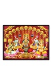 Lord Ganesha Maa Laxmi Saraswati Laminated Photo - 7x9 Inches, Divine Blessings For Home & Office And Temple Decoration (F16136)