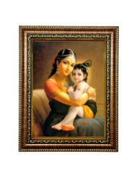 HiTech Sales Lord Krishna with mother Divine Krishna and Mata photo frame for Office, Wall/Table, Study room & living room, gifts | PVC Frame & Front Face - Glass (10 x 8 in)