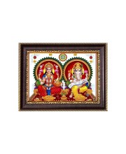 Sri Laxmi Ganesh ji Digital Print Photo 6.7x8.7 inches - Vibrant Religious Wall Art for Home, Office and Temple Decor.