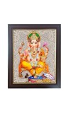 Hitech Sales Shri Shri Ganeshji Photo Frame for Pooja Room, Temple Decor, Home Decoration and Gift (Wall and Tabletop, Rectangular, Polystyrene Frame, Printed Photo, 24 x 29 cm, Black)
