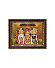 Sri Jagannath, Sri Subhadra and Sri Balaram Digital Print Photo 6.7x8.7 inches - Vibrant Religious Wall Art for Home, Office and Temple Decor.