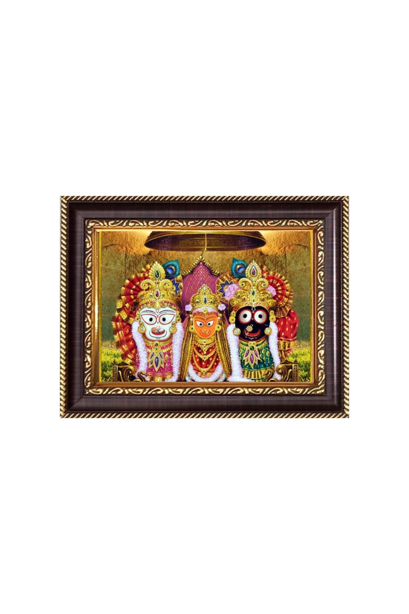Sri Jagannath, Sri Subhadra and Sri Balaram Digital Print Photo 6.7x8.7 inches - Vibrant Religious Wall Art for Home, Office and Temple Decor.