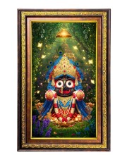 Lord Jagannath Digital Golden Balck Color Photo Frame | Hindu Religious Wall Decor | 10x16 Inches - Inspirational Wall Art For Office, Home Decor - Ideal Spiritual Gift (F16691)