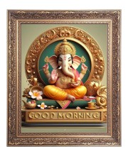 Lord Ganesh Big Photo Frame - 18x22 Inches for Home & Office Decoration
