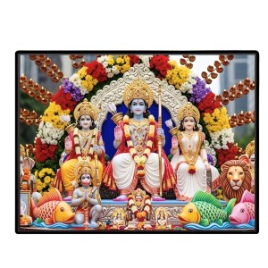 Lord RamSiya Laxman Laminated Photo - 7x9 Inches, Divine Blessings For Home & Office And Temple Decoration (F16110)