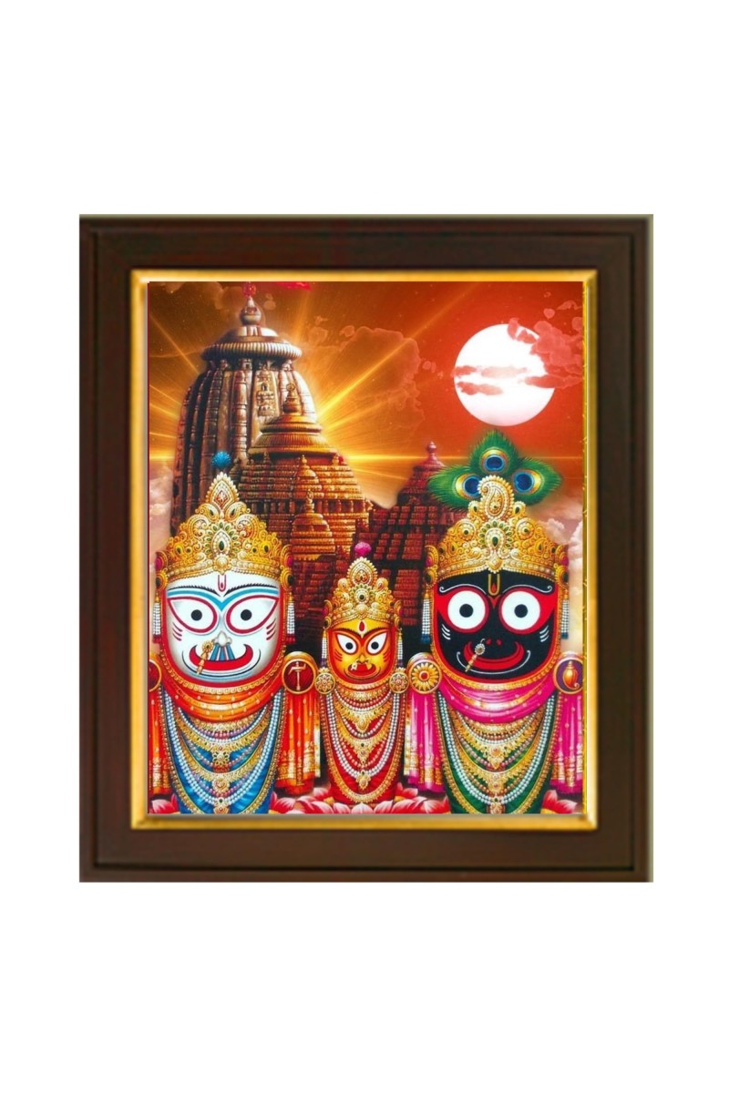 Hitech Sales Jagannath,Balaram,Subhadra Photo Frame | Lord Jagannath,Balaram,Subhadra Wall Painting For Home Decoration And Gifting size: 10x12 inch