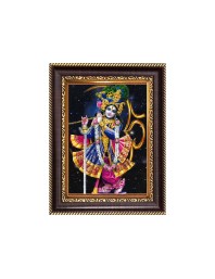 Sri Krishna Digital Print Photo 10.7x12.7 inches - Vibrant Religious Wall Art for Home or Office Decor.