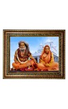 HiTech Sales Sadguru Sri Sri Bijay Krishna Goswami with wife Yogmaya Painting for Living Room, Home Decor, Bedroom, Office with PVC Frame & Front Face - Glass (12 x 10 in)