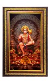 Lord Hanuman Digital Golden Balck Color Photo Frame | Hindu Religious Wall Decor | 10x16 Inches - Inspirational Wall Art For Office, Home Decor - Ideal Spiritual Gift (F16567)