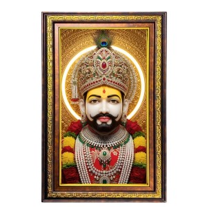 KhatuShyam Baba Digital Golden Balck Color Photo Frame | Hindu Religious Wall Decor | 16x22 Inches - Inspirational Wall Art For Office, Home Decor - Ideal Spiritual Gift (F16476) KhatuShyam Baba Digital Golden Balck Color Photo Frame | Hindu Religious Wall Decor | 16x22 Inches - Inspirational Wall Art For Office, Home Decor - Ideal Spiritual Gift (F16476)