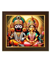 HItech Sales Jagannath Photo with Frame - Lord Jagannath with Lakshmi of size: 10x12 inch.