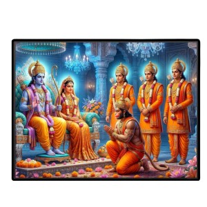 Lord RamSiya Laminated Photo - 7x9 Inches, Divine Blessings For Home & Office And Temple Decoration (F16077)