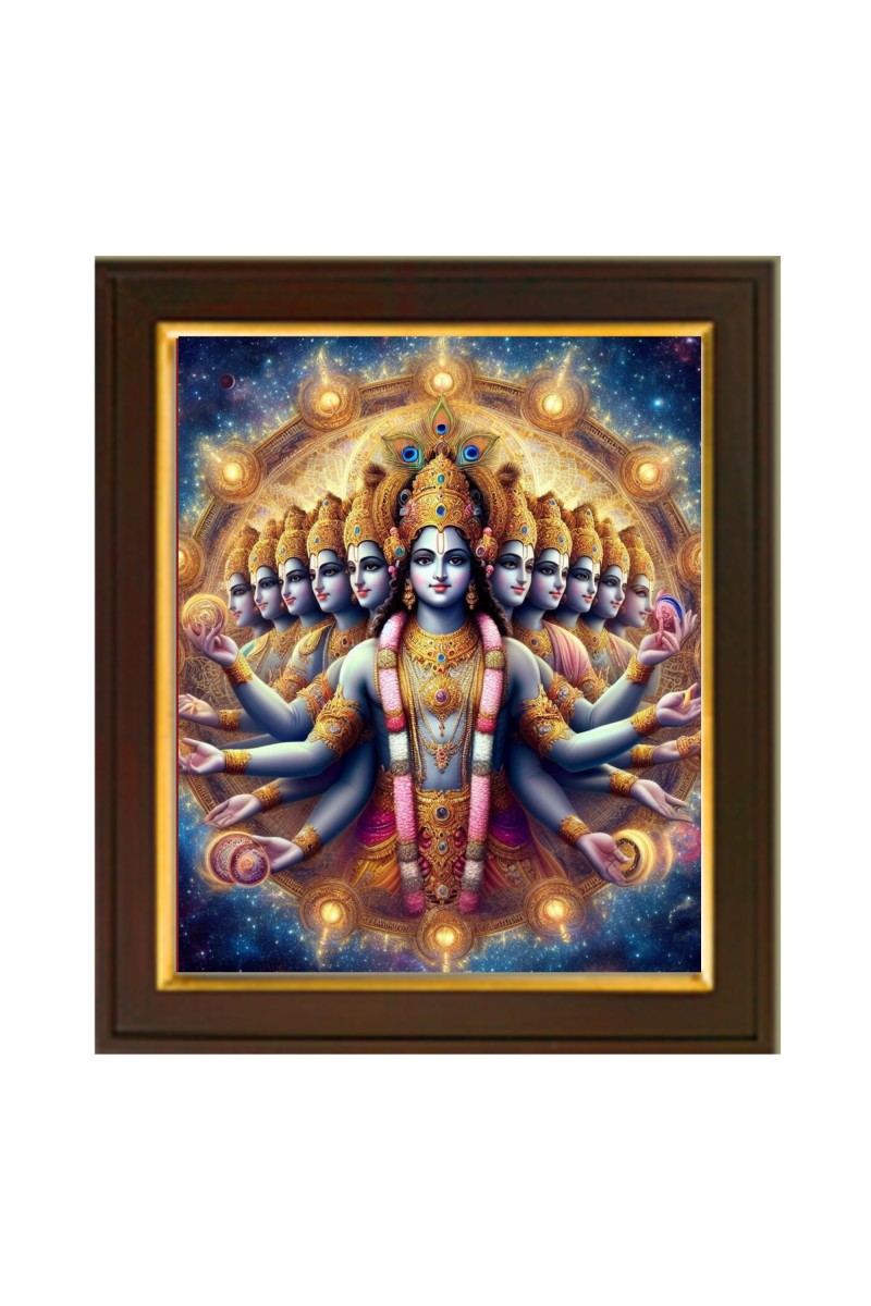 Hitech Sales | Divine Multiverse: Exquisite Framed Artwork of Hindu God Vishnu's Viswaroopa Form | Wall Painting Photo Frame For Home Decoration And Gifting - size: 10x12 inch.