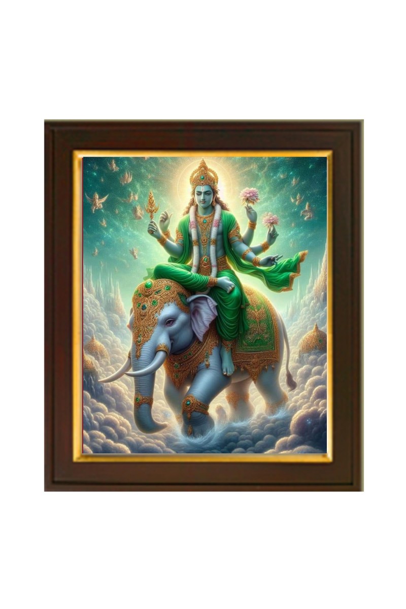 HItech Sales | Divine Vishnu Photo Frame - Spiritual Hindu God Wall Art - size: 10x12 inch.
