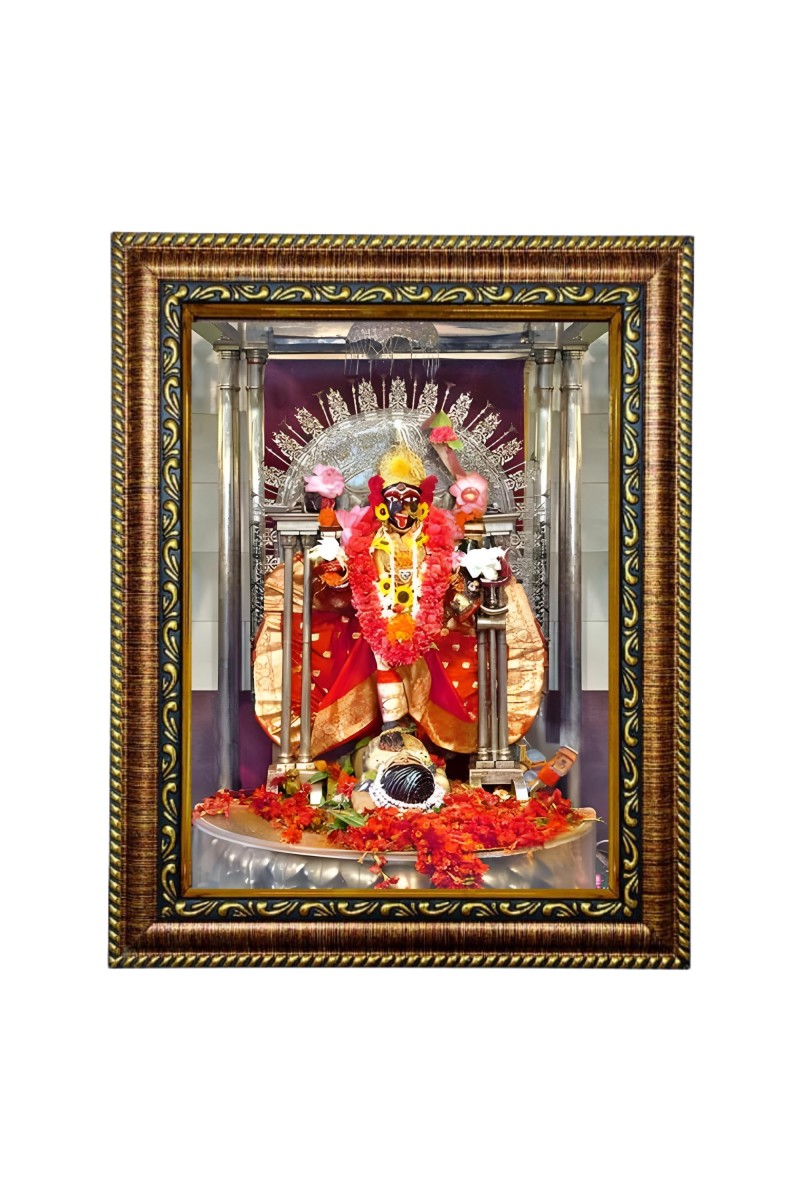 HiTech Sales KALI MATA BHABATARINI DAKSHINESWAR Painting for Living Room, Home Decor, Bedroom, Office with PVC Frame & Front Face - Glass (9 x 7 in)