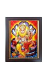 Hitech Sales Laxmi Narasimha Swamy Photo Frame for Pooja Room, Temple Decor, Home Decoration and Gift (Wall and Tabletop, Rectangular, Polystyrene Frame, Printed Photo, 24 x 29 cm, Black)