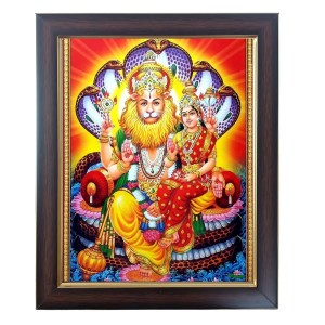Hitech Sales Laxmi Narasimha Swamy Photo Frame for Pooja Room, Temple Decor, Home Decoration and Gift (Wall and Tabletop, Rectangular, Polystyrene Frame, Printed Photo, 24 x 29 cm, Black) Hitech Sales Laxmi Narasimha Swamy Photo Frame for Pooja Room, Temple Decor, Home Decoration and Gift (Wall and Tabletop, Rectangular, Polystyrene Frame, Printed Photo, 24 x 29 cm, Black)