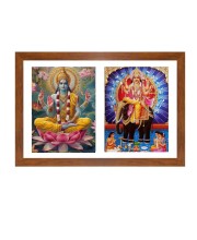 Sacred Lord Biswakarma and Lord Narayan Colored Photo in One Frame |Hindu Wall Art | Ideal for Home, Temple, Puja room or Meditation Room |SpiritualDecoration and Gift for Devotees