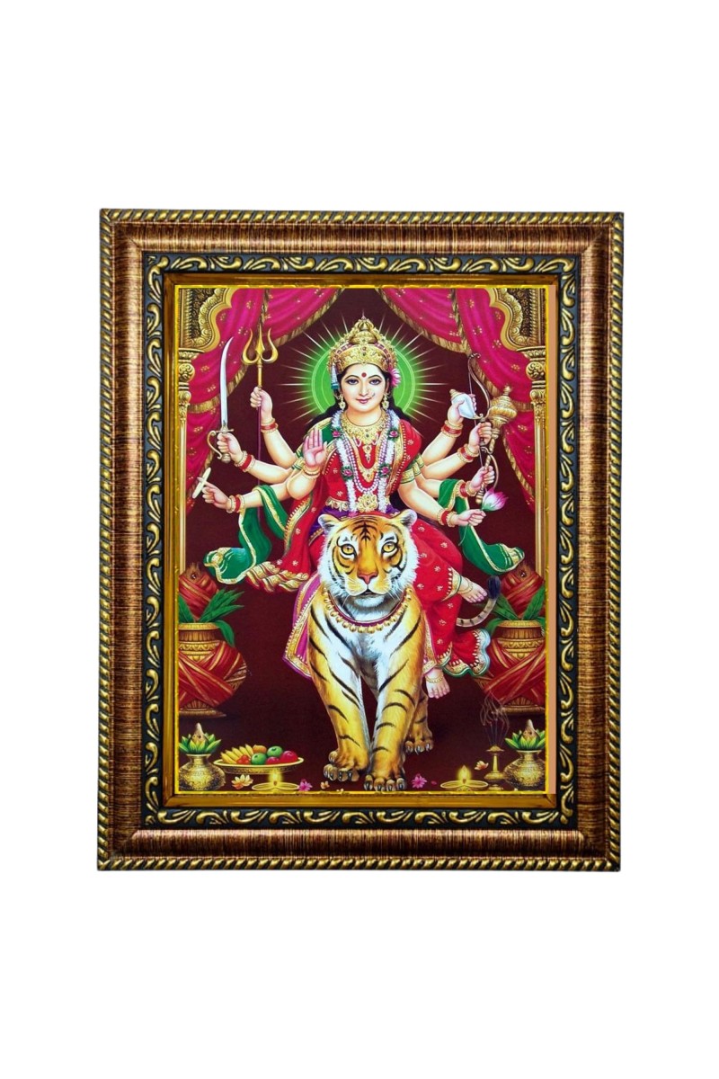 Hi Tech Sales Durga Maa Photo Frame for wall/table, Study & living room, gifts (7 x 9)