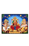 Lord Ganesha Maa Laxmi Saraswati Laminated Photo - 7x9 Inches, Divine Blessings For Home & Office And Temple Decoration (F16141)