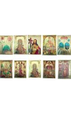 Golden Foil Hindu God Photo (set of 10) | Gold Plated Religious Wall Decor | Pooja Room Mandir Decoration | Gift for Diwali, Housewarming & Festivals (8x12)