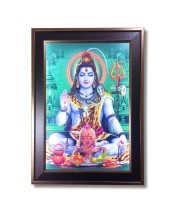 HiTechMart Lord Shiva with Shivling LED Photo Frame – Divine Wall Decor with Light, Hindu Religious God Picture for Home Temple, Pooja Room, or Gift – 12x18 Inch