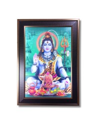 HiTechMart Lord Shiva with Shivling LED Photo Frame – Divine Wall Decor with Light, Hindu Religious God Picture for Home Temple, Pooja Room, or Gift – 12x18 Inch