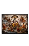 Lord Vishnu Laminated Photo - 7x9 Inches, Divine Blessings For Home & Office And Temple Decoration (F16067)