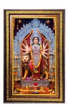 Goddess Durga Digital Golden Balck Color Photo Frame | Hindu Religious Wall Decor | 16x22 Inches - Inspirational Wall Art For Office, Home Decor - Ideal Spiritual Gift (F16907)