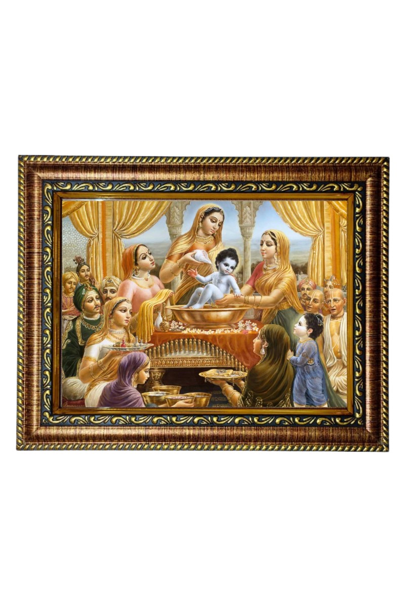 HiTech Sales Sri Krishna Janmashtami Pooja Photo Frame Deity for Office, Wall/Table, Study Room & Living Room, Gifts | PVC Frame & Front Face - Glass (9 x 7)