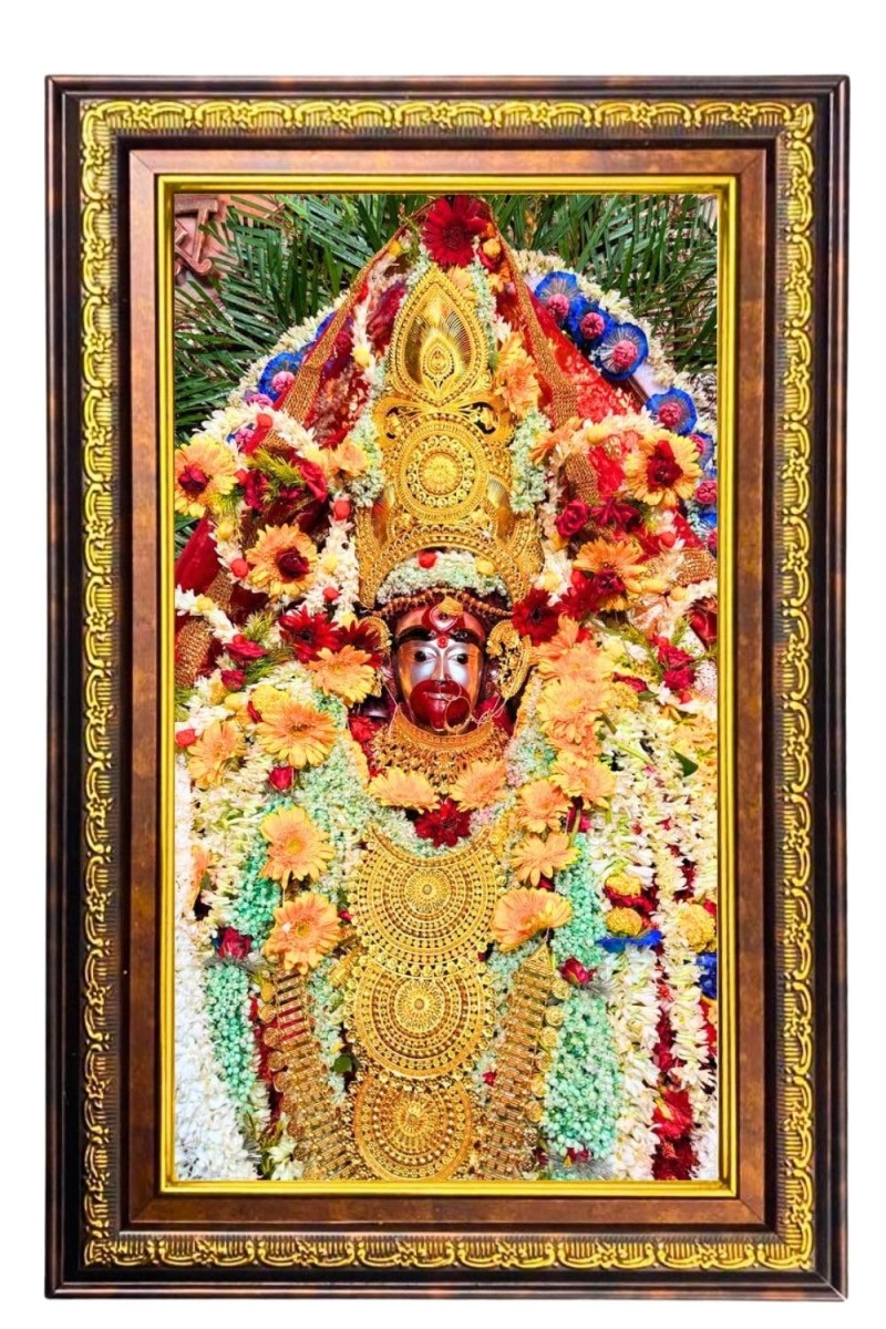 Tara Ma Digital Golden Balck Color Photo Frame | Hindu Religious Wall Decor | 10x16 Inches - Inspirational Wall Art For Office, Home Decor - Ideal Spiritual Gift (F16894)