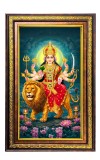 Ma Durga Digital Golden Balck Color Photo Frame | Hindu Religious Wall Decor | 18x24 Inches - Inspirational Wall Art For Office, Home Decor - Ideal Spiritual Gift (F16960)