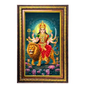 Ma Durga Digital Golden Balck Color Photo Frame | Hindu Religious Wall Decor | 14x20 Inches - Inspirational Wall Art For Office, Home Decor - Ideal Spiritual Gift (F16960) Ma Durga Digital Golden Balck Color Photo Frame | Hindu Religious Wall Decor | 14x20 Inches - Inspirational Wall Art For Office, Home Decor - Ideal Spiritual Gift (F16960)