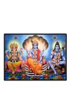 Lord Vishnu Shankar Mahesh Laminated Photo - 5x7 Inches, Divine Blessings For Home & Office And Temple Decoration (F16118)
