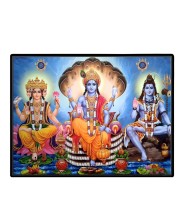 Lord Vishnu Shankar Mahesh Laminated Photo - 11x13 Inches, Divine Blessings For Home & Office And Temple Decoration (F16118)