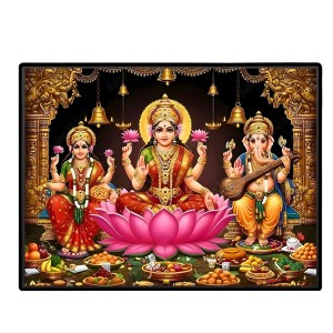 Lord Ganesha Maa Laxmi Sarswati Laminated Photo - 13x15 Inches, Divine Blessings For Home & Office And Temple Decoration (F16135) Lord Ganesha Maa Laxmi Sarswati Laminated Photo - 13x15 Inches, Divine Blessings For Home & Office And Temple Decoration (F16135)