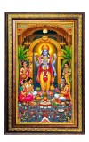 Satyanarayana Swami Digital Golden Balck Color Photo Frame | Hindu Religious Wall Decor | 10x16 Inches - Inspirational Wall Art For Office, Home Decor - Ideal Spiritual Gift (F16804)