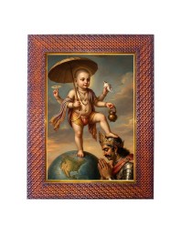 Vamana Avatar Photo Frame 10x14 Inch Religious Wall & Table Decor Frame | Vamana Avatar Spiritual Photo Frame For Home, Temple & Office | Decorative Hindu God & Goddess Frame (Pack Of 1) (F18430)
