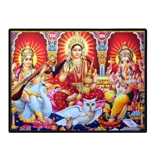 Lord Ganesha Maa Laxmi Sarswati Laminated Photo - 5x7 Inches, Divine Blessings For Home & Office And Temple Decoration (F16124) Lord Ganesha Maa Laxmi Sarswati Laminated Photo - 5x7 Inches, Divine Blessings For Home & Office And Temple Decoration (F16124)