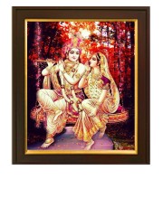 HI Tech Sales Traditional Radha-Krishna Beautiful Painting With Frame Wall Art, Multicolor, Traditional, 10 X 12 inches