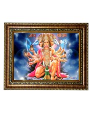 HiTech SalesLord Panchmukhi Hanuman photo frame Panchamukhi picture Divine with five faces deity for Office, Wall/Table, Study room & living room, gifts | PVC Frame & Front Face - Glass (10 x 8)